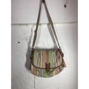 FOSSIL SMALL FOLD OVER COTTON MESSANGER BAG CROSSBODY 12 X 10